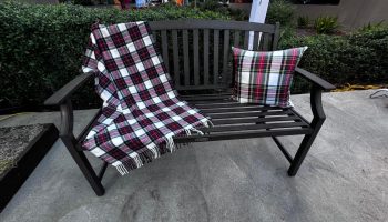 Bench Rental with Holiday Decor